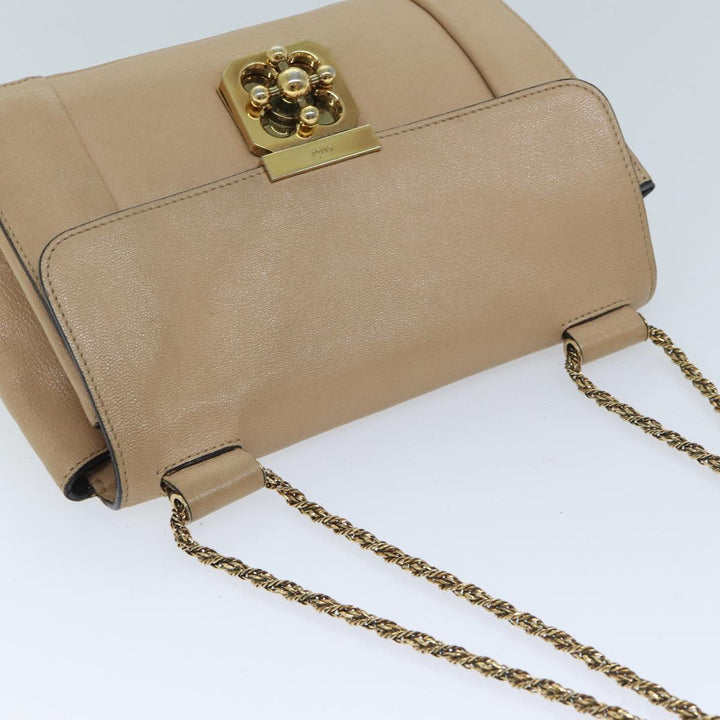 Chloe Chain Elsie Shoulder Bag Leather Beige yk11468