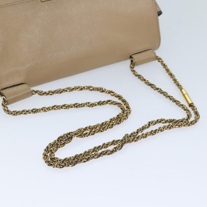 Chloe Chain Elsie Shoulder Bag Leather Beige yk11468