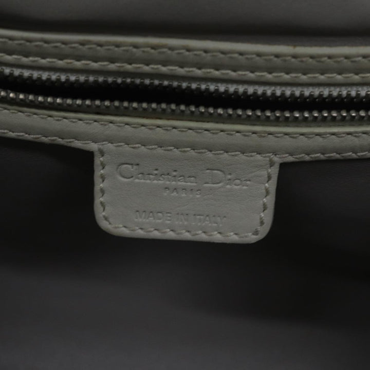 CHRISTIAN Top quality Dior Hand Bag Leather White Auth yk11480