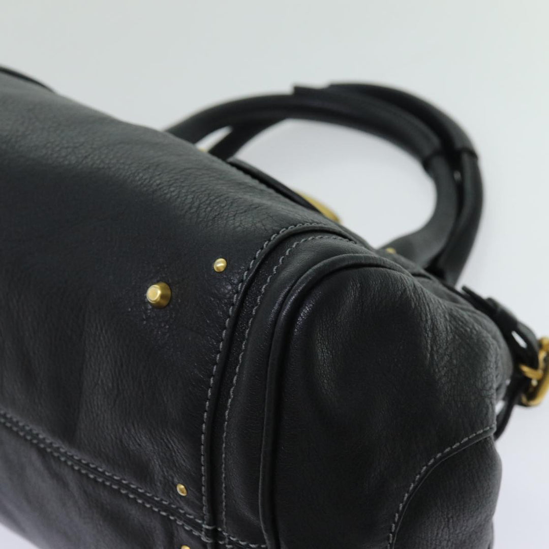 Chloe Paddington Hand Bag Leather Black yk11486
