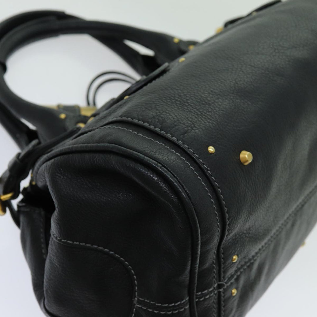 Chloe Paddington Hand Bag Leather Black yk11486