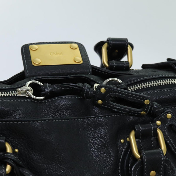 Chloe Paddington Hand Bag Leather Black yk11486