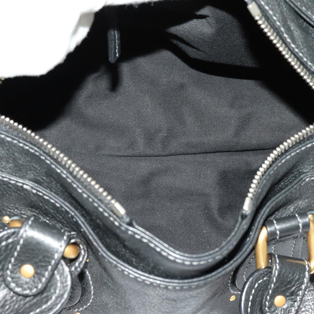 Chloe Paddington Hand Bag Leather Black yk11486