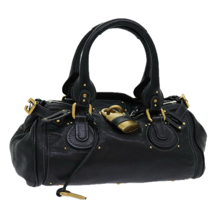 Chloe Paddington Hand Bag Leather Black yk11486