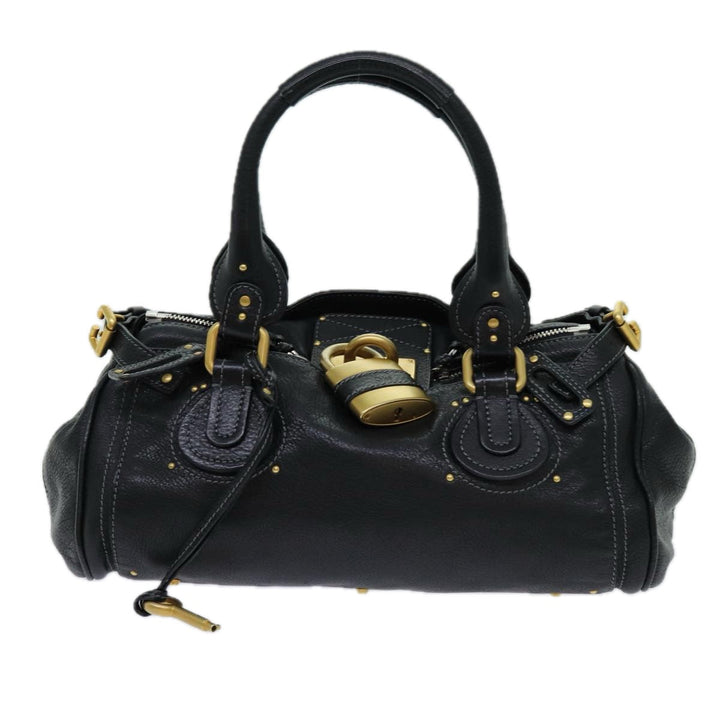 Chloe Paddington Hand Bag Leather Black yk11486