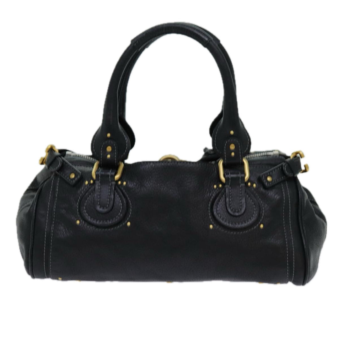 Chloe Paddington Hand Bag Leather Black yk11486
