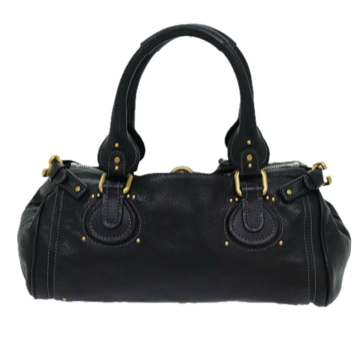 Chloe Paddington Hand Bag Leather Black yk11486