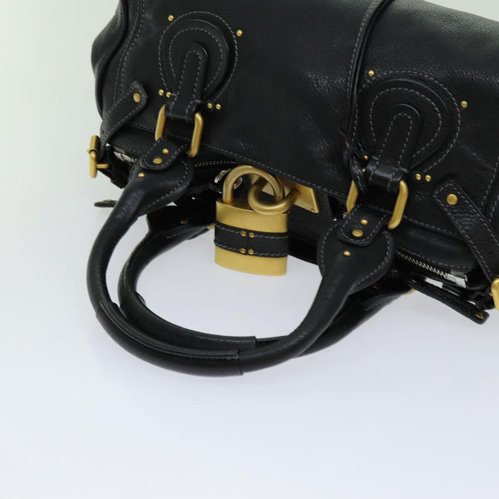 Chloe Paddington Hand Bag Leather Black yk11486