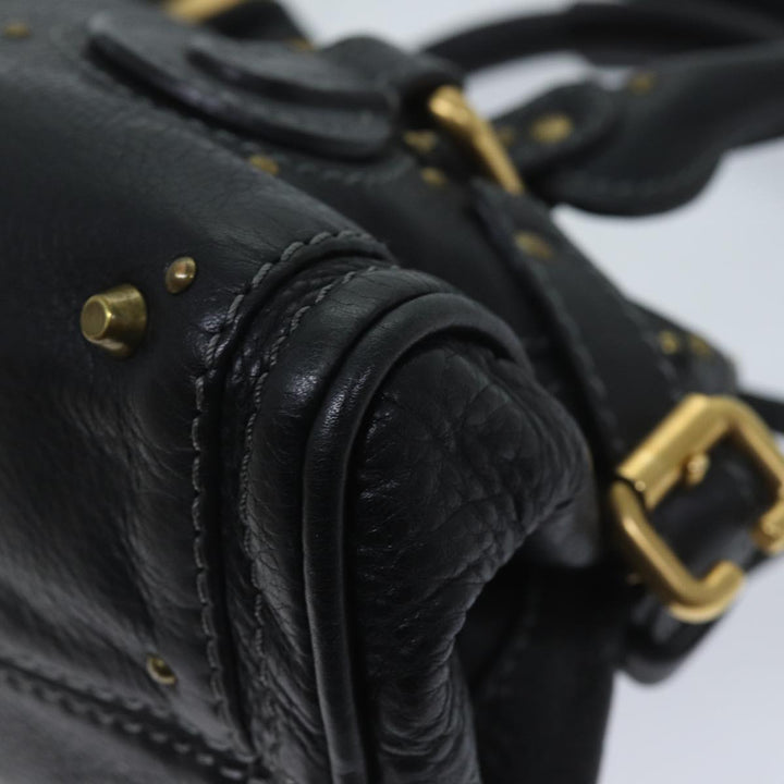 Chloe Mini Paddington Hand Bag Leather Black yk11536