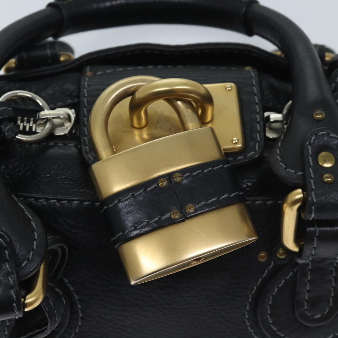 Chloe Mini Paddington Hand Bag Leather Black yk11536