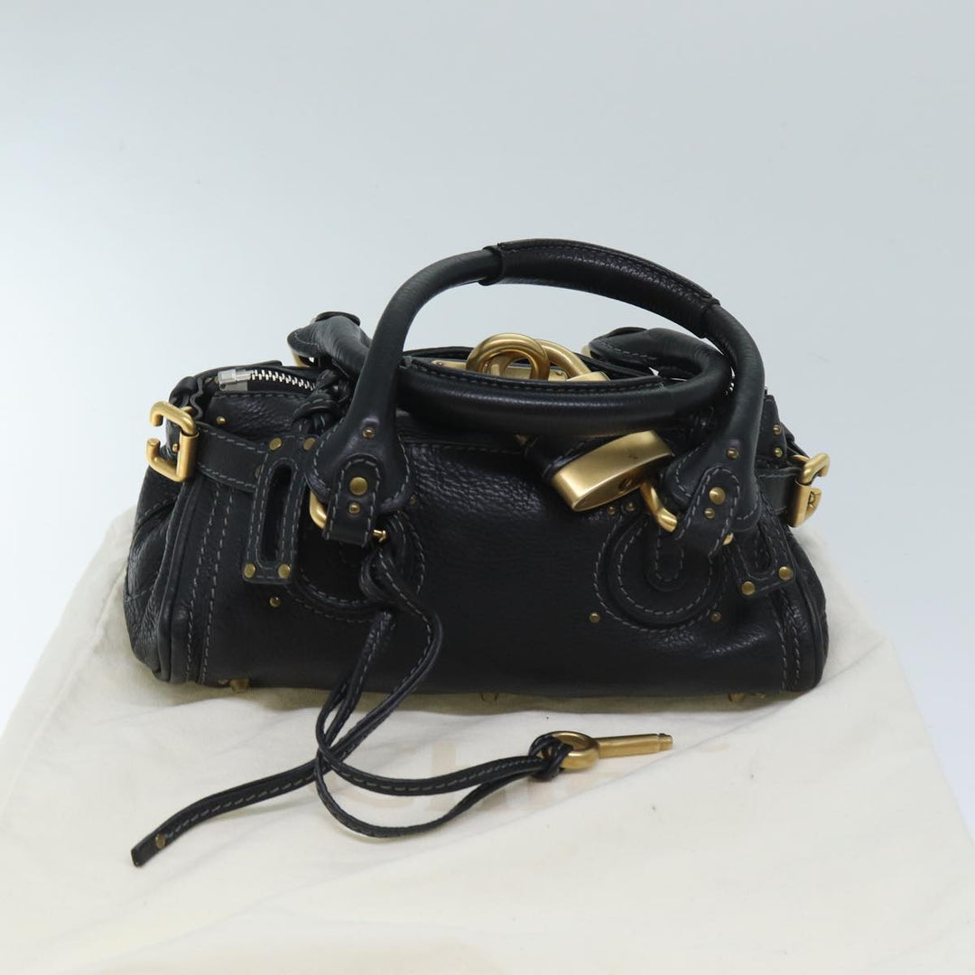 Chloe Mini Paddington Hand Bag Leather Black yk11536