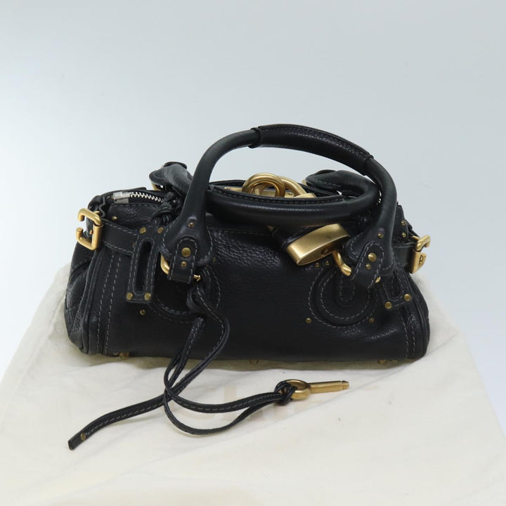 Chloe Mini Paddington Hand Bag Leather Black yk11536
