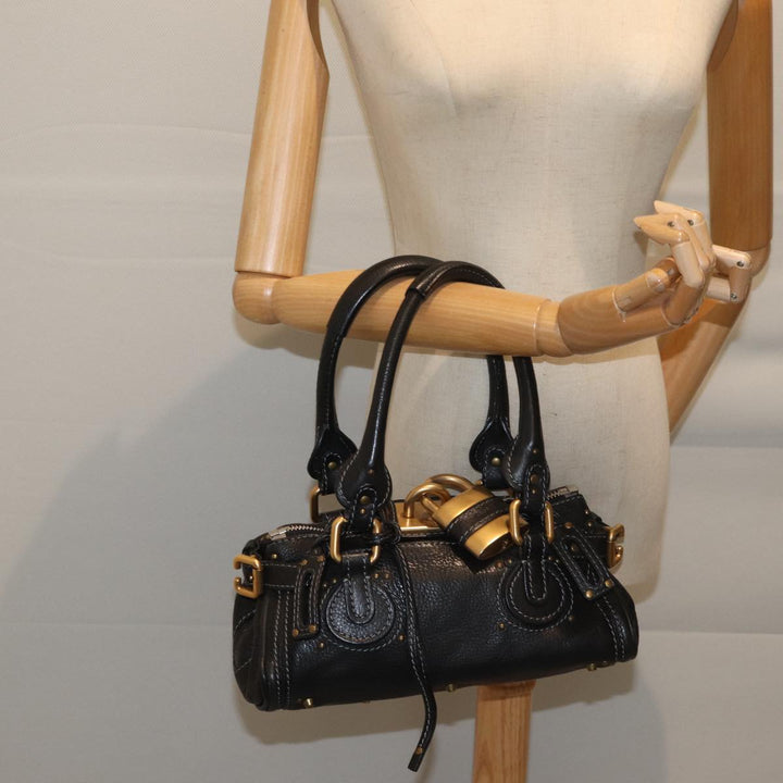 Chloe Mini Paddington Hand Bag Leather Black yk11536