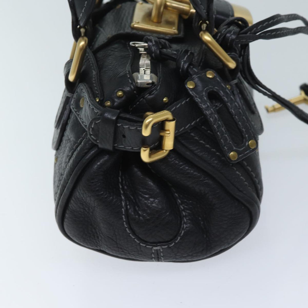 Chloe Mini Paddington Hand Bag Leather Black yk11536