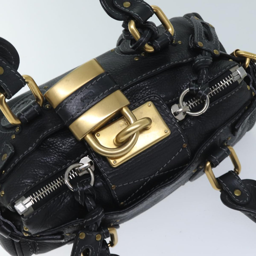 Chloe Mini Paddington Hand Bag Leather Black yk11536