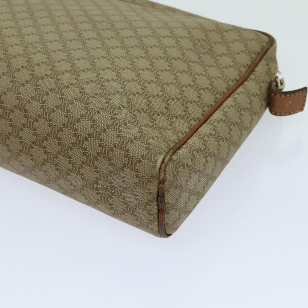 Celine Macadam Canvas Clutch Bag Beige Auth yk11631
