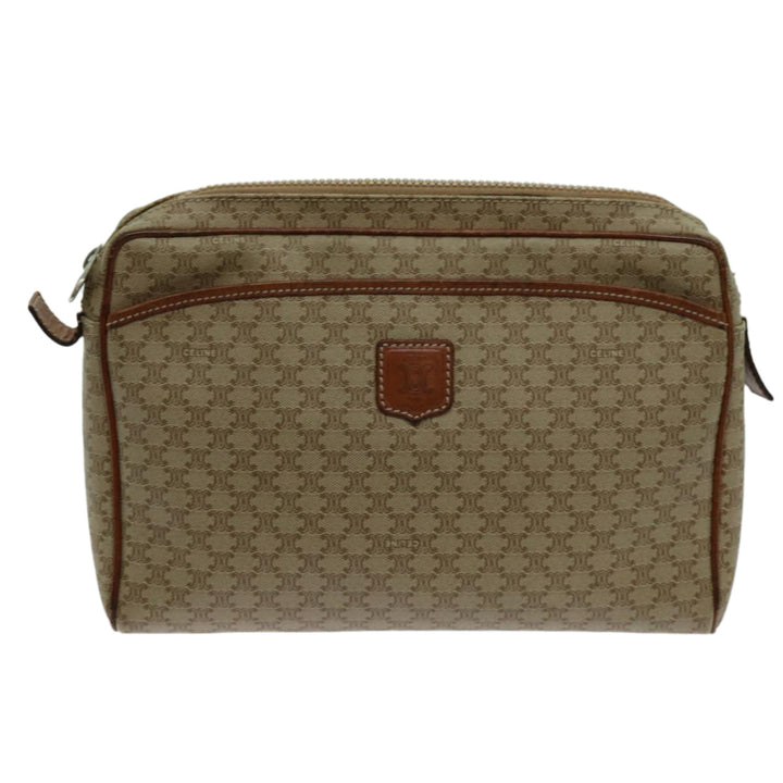 Celine Macadam Canvas Clutch Bag Beige Auth yk11631