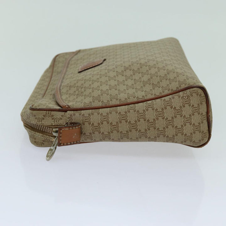 Celine Macadam Canvas Clutch Bag Beige Auth yk11631