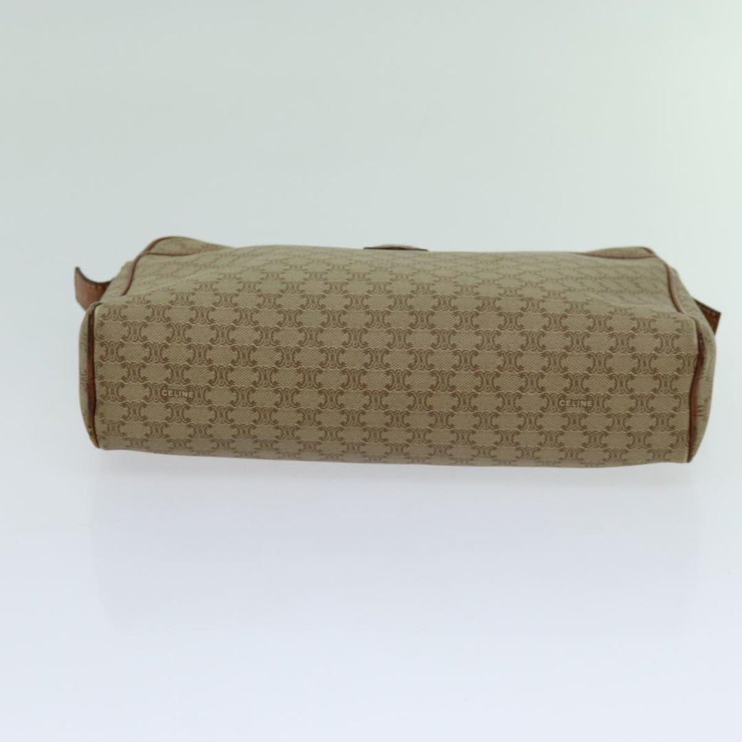 Celine Macadam Canvas Clutch Bag Beige Auth yk11631