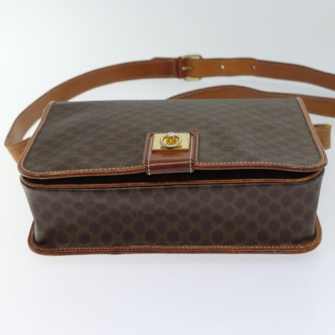 Celine Macadam Canvas Shoulder Bag PVC Brown Auth yk11668