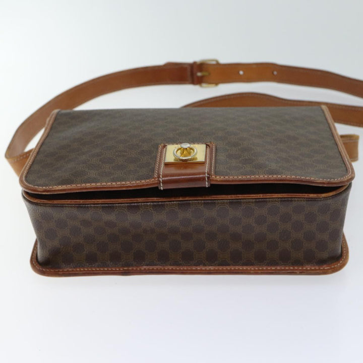 Celine Macadam Canvas Shoulder Bag PVC Brown Auth yk11668