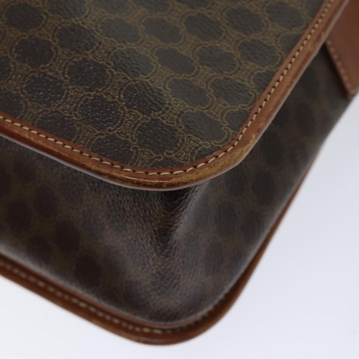 Celine Macadam Canvas Shoulder Bag PVC Brown Auth yk11668