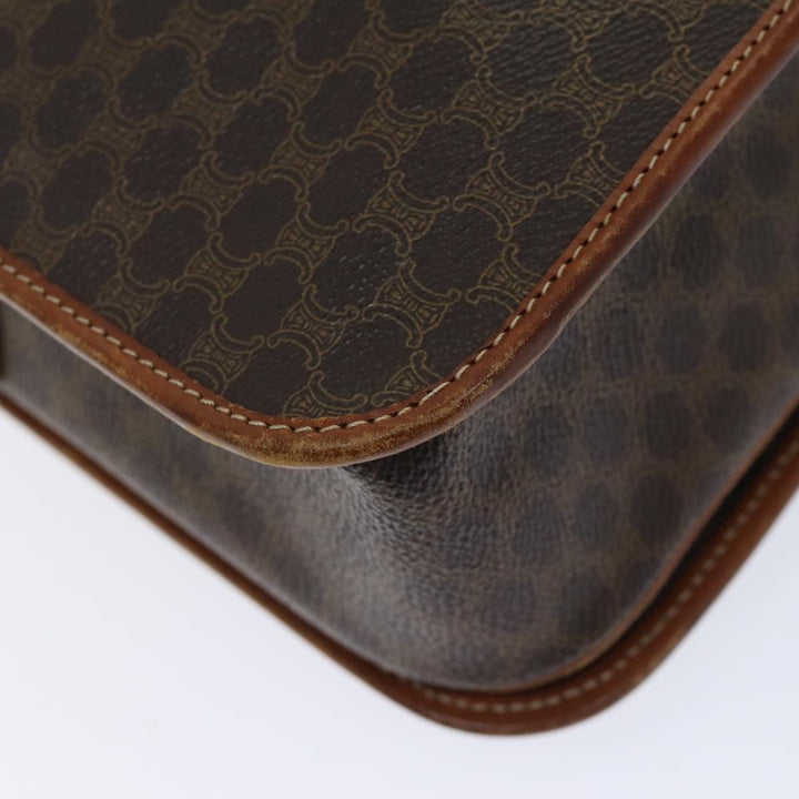 Celine Macadam Canvas Shoulder Bag PVC Brown Auth yk11668