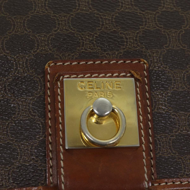 Celine Macadam Canvas Shoulder Bag PVC Brown Auth yk11668