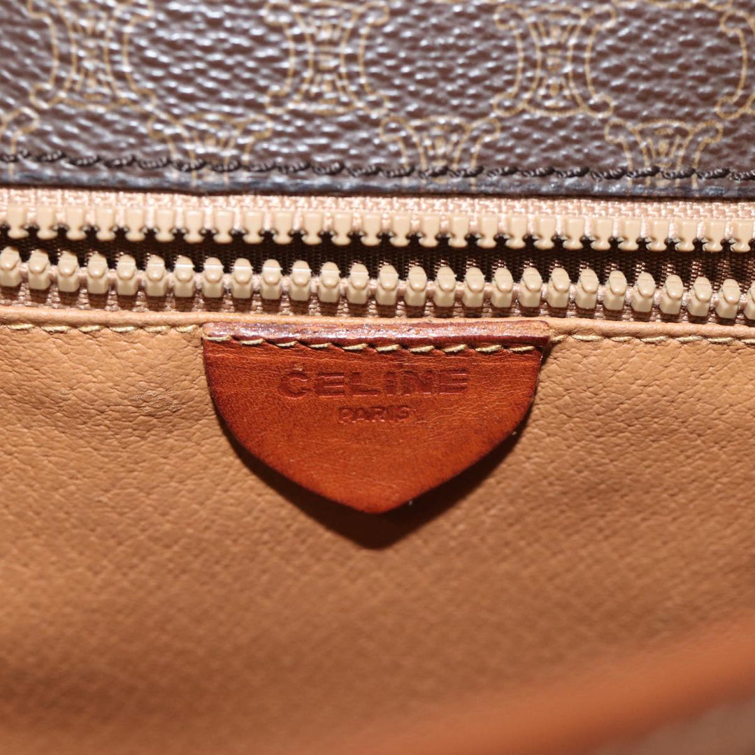 Celine Macadam Canvas Shoulder Bag PVC Brown Auth yk11668