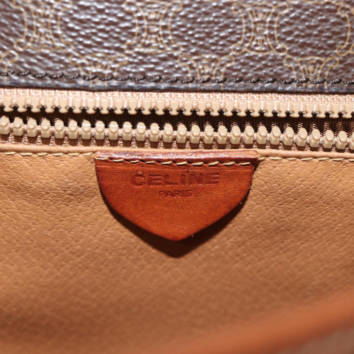 Celine Macadam Canvas Shoulder Bag PVC Brown Auth yk11668