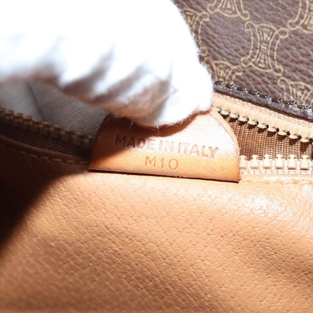 Celine Macadam Canvas Shoulder Bag PVC Brown Auth yk11668