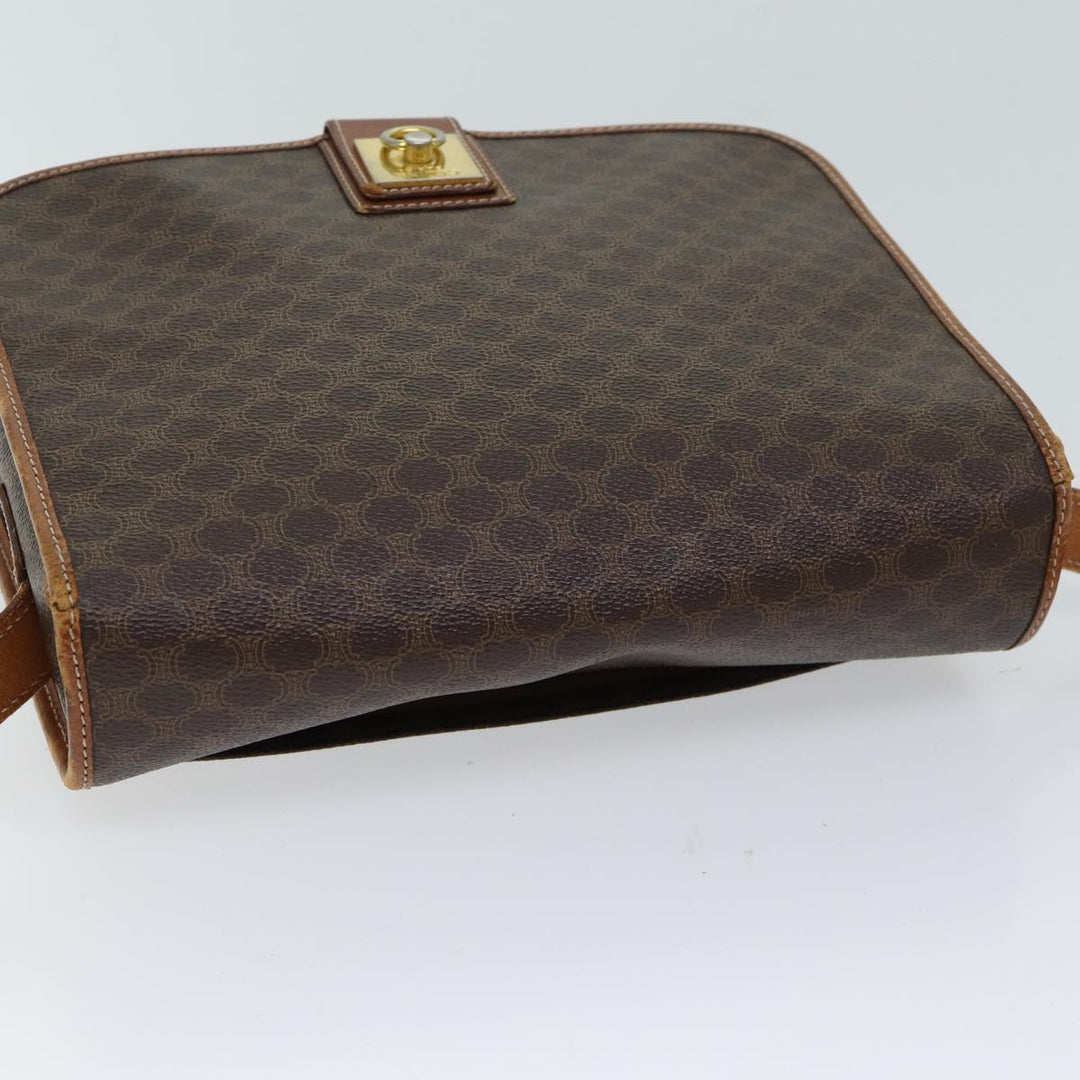 Celine Macadam Canvas Shoulder Bag PVC Brown Auth yk11668