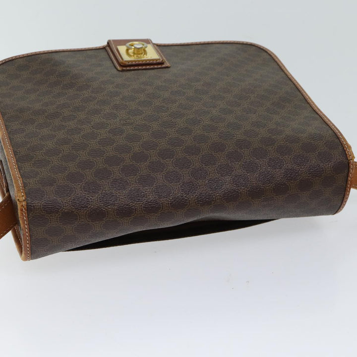 Celine Macadam Canvas Shoulder Bag PVC Brown Auth yk11668