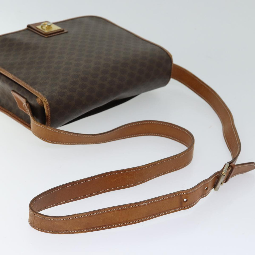 Celine Macadam Canvas Shoulder Bag PVC Brown Auth yk11668