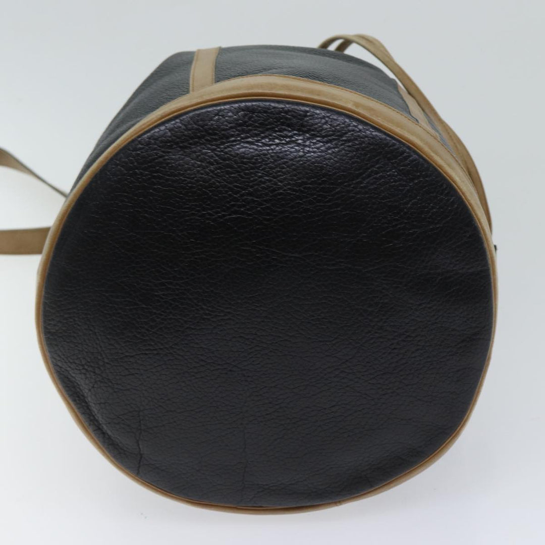 CHRISTIAN Top quality Dior Shoulder Bag Leather Black Auth yk11682