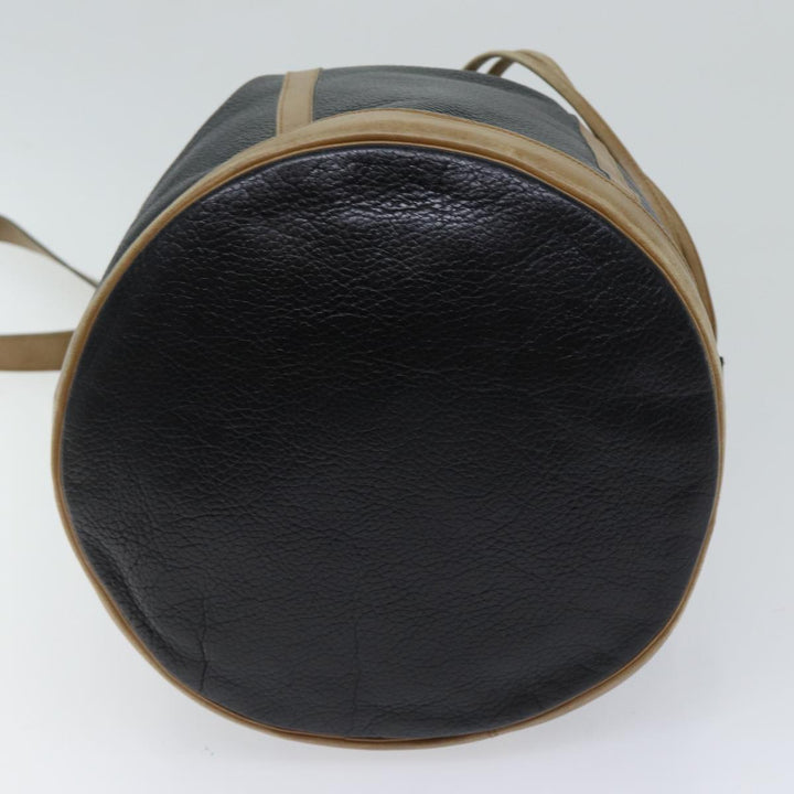 CHRISTIAN Top quality Dior Shoulder Bag Leather Black Auth yk11682