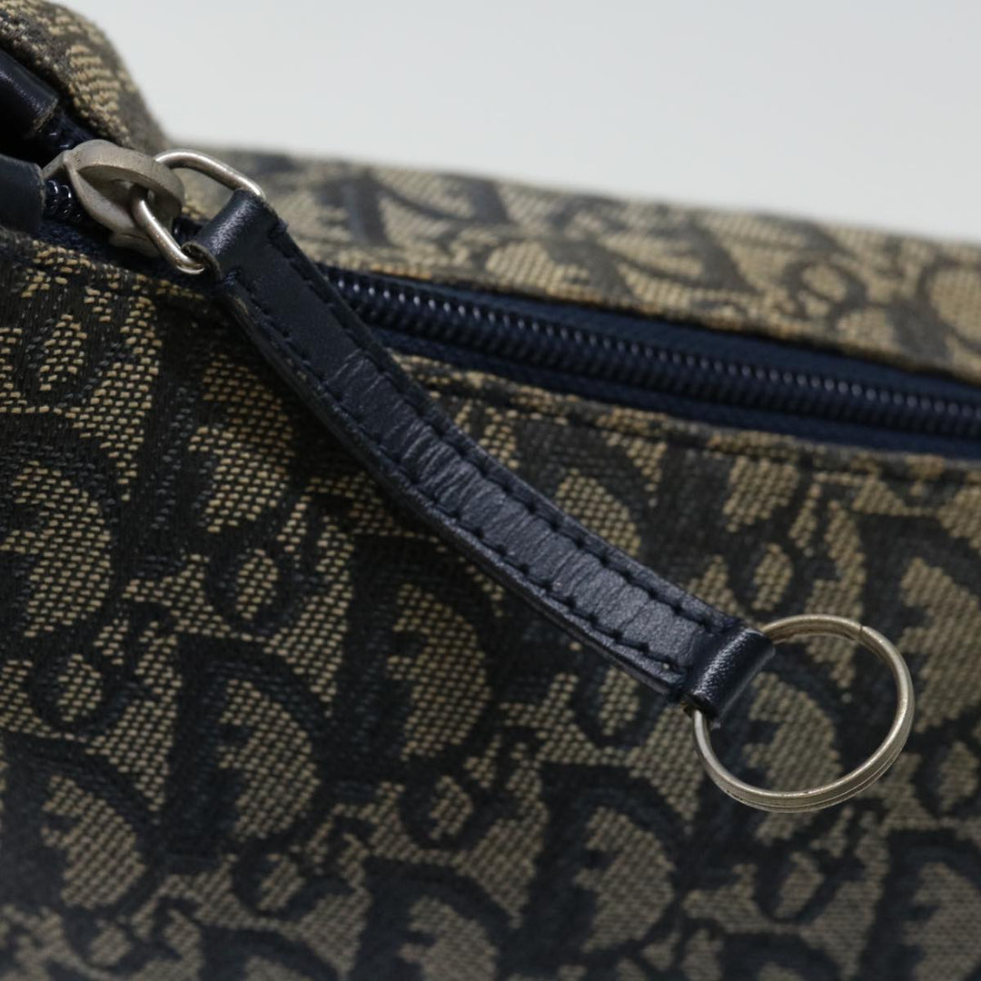 CHRISTIAN Top quality Dior Trotter Canvas Shoulder Bag Navy Auth yk11719