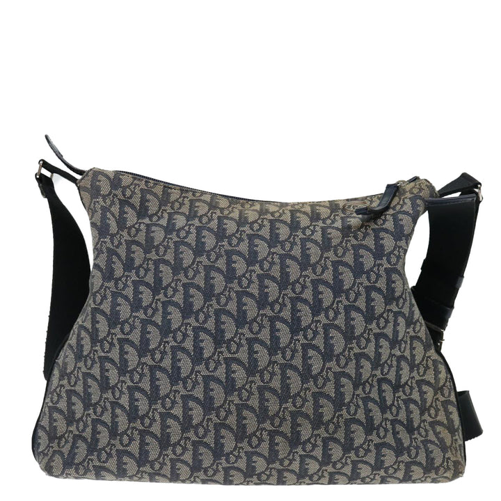 CHRISTIAN Top quality Dior Trotter Canvas Shoulder Bag Navy Auth yk11719