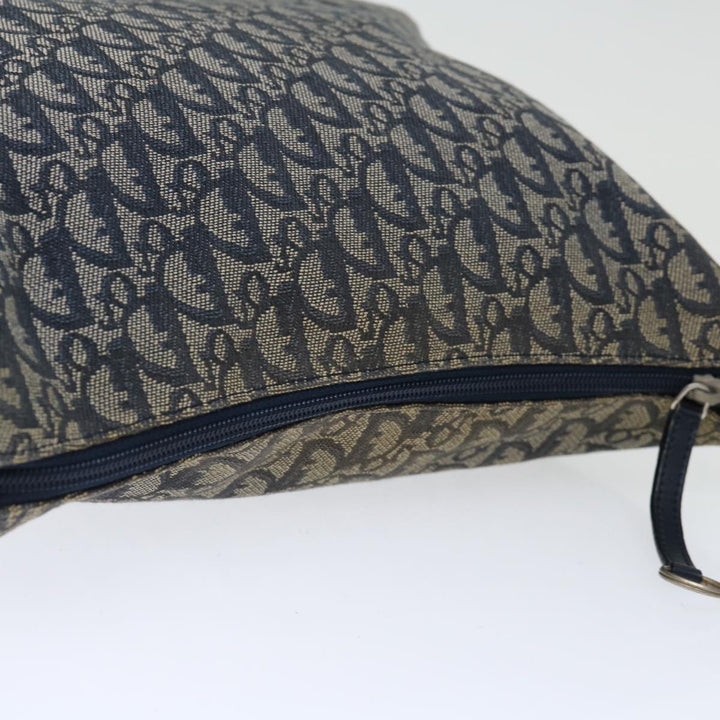 CHRISTIAN Top quality Dior Trotter Canvas Shoulder Bag Navy Auth yk11719