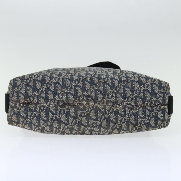 CHRISTIAN Top quality Dior Trotter Canvas Shoulder Bag Navy Auth yk11719