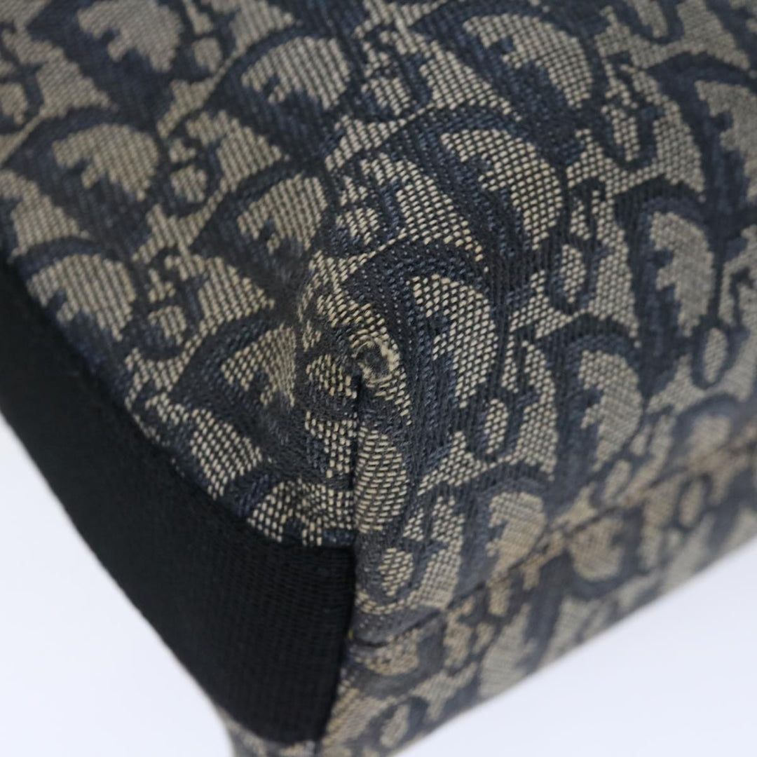 CHRISTIAN Top quality Dior Trotter Canvas Shoulder Bag Navy Auth yk11719