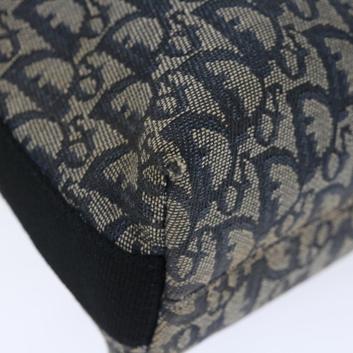 CHRISTIAN Top quality Dior Trotter Canvas Shoulder Bag Navy Auth yk11719