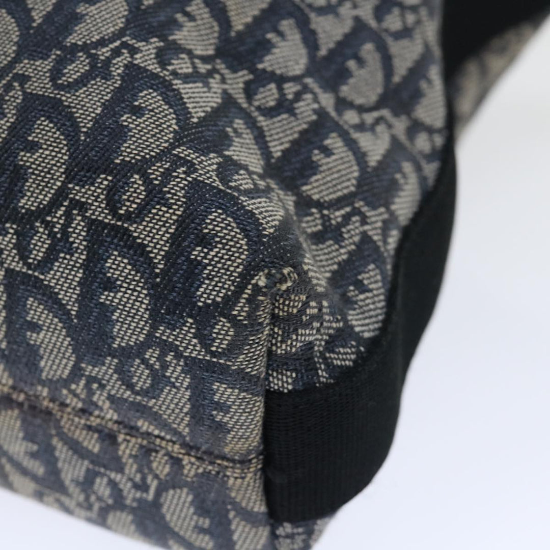CHRISTIAN Top quality Dior Trotter Canvas Shoulder Bag Navy Auth yk11719