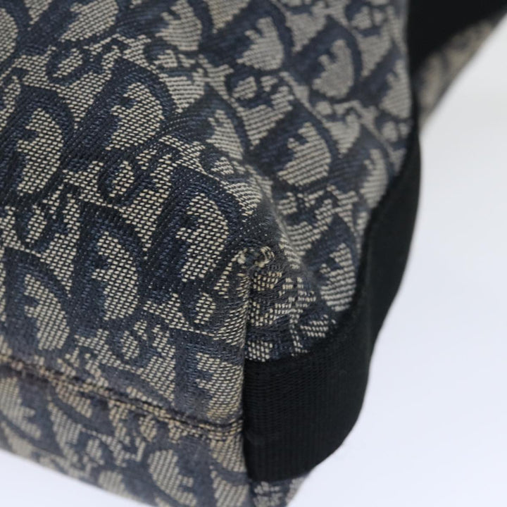 CHRISTIAN Top quality Dior Trotter Canvas Shoulder Bag Navy Auth yk11719