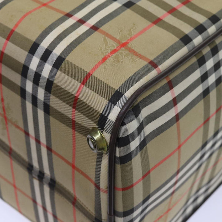 BurberrySs Nova Check Boston Bag Canvas Beige Auth yk11757