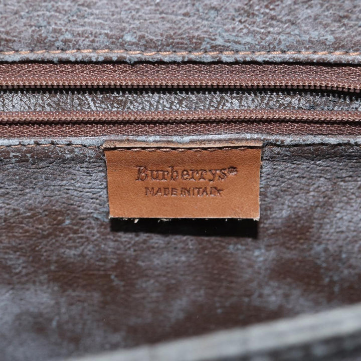 BurberrySs Nova Check Hand Bag PVC 2way Brown Auth yk11758