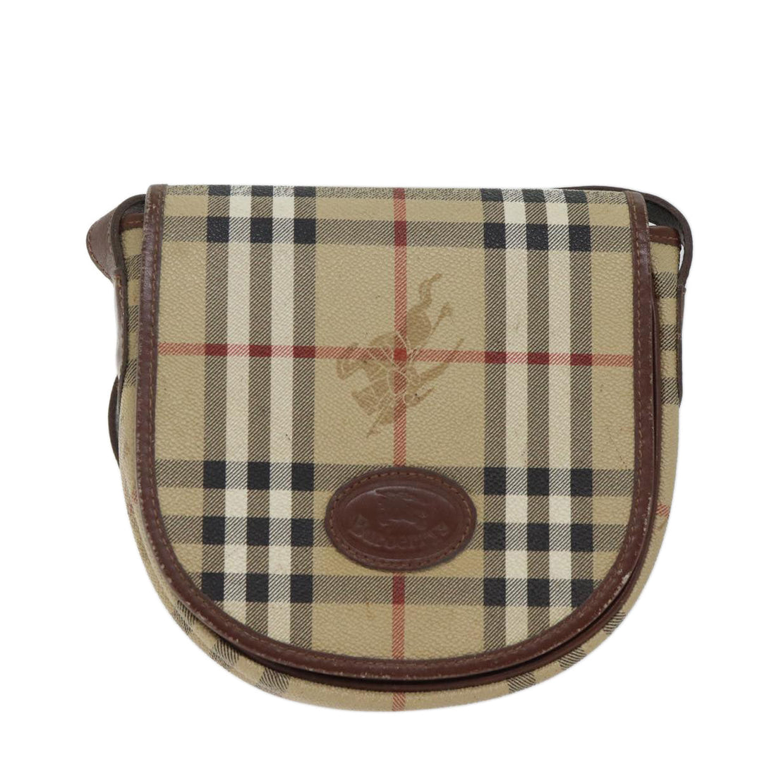 BURBERRYSs Nova Check Shoulder Bag PVC Brown Auth yk11759