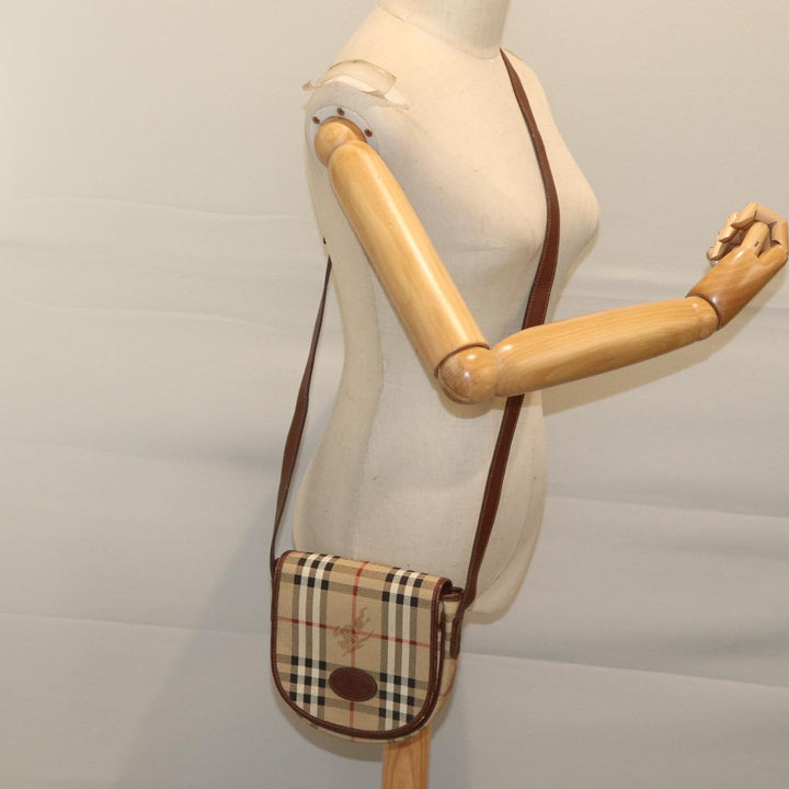 BURBERRYSs Nova Check Shoulder Bag PVC Brown Auth yk11759