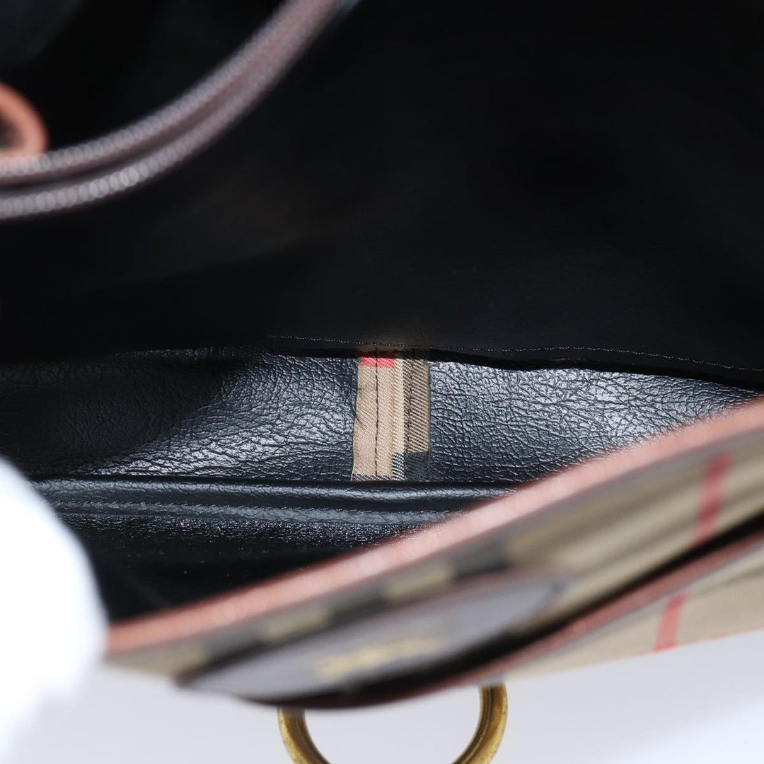 BurberrySs Nova Check Shoulder Bag Canvas Brown Auth yk11775