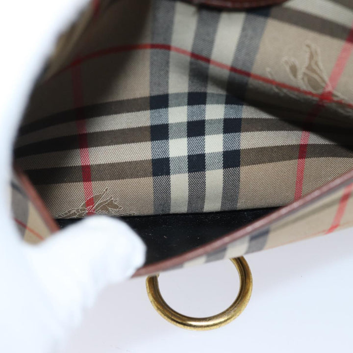 BurberrySs Nova Check Shoulder Bag Canvas Brown Auth yk11775